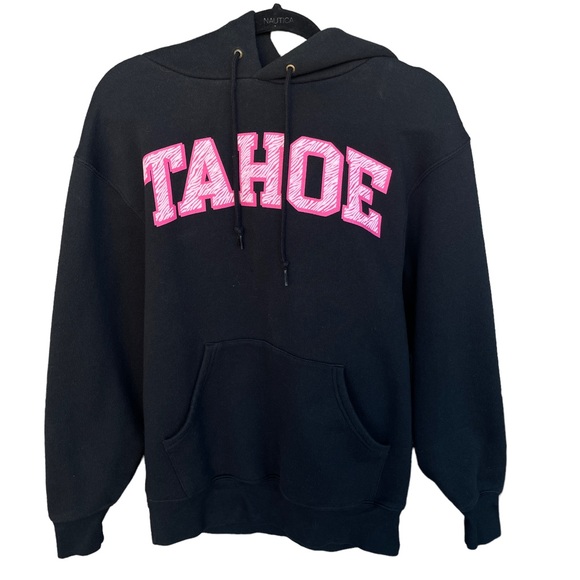 Jansport Black Lake Tahoe Pink Animal Print Hoodie Sweatshirt Women's Size M - Picture 1 of 6